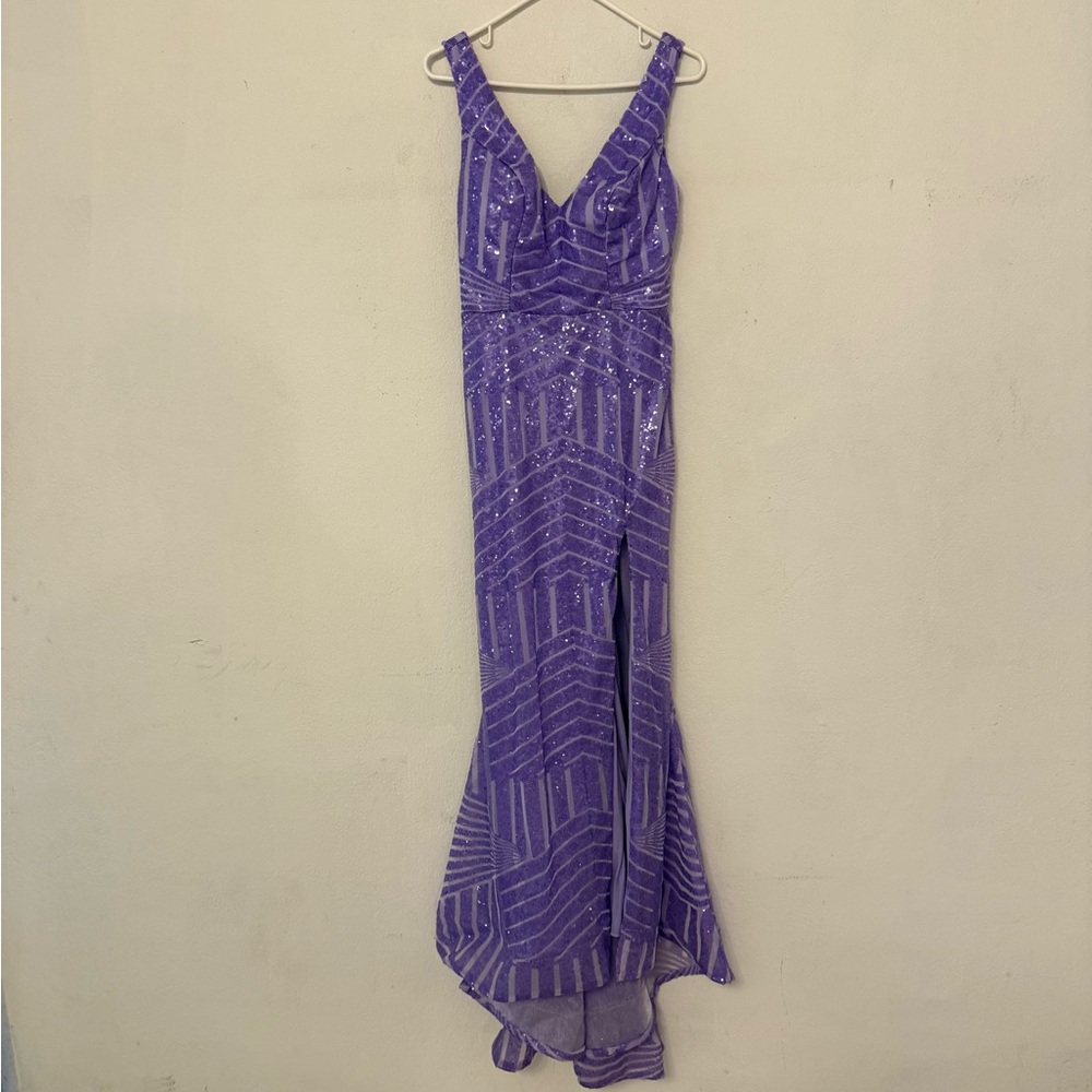 Purple Sequin Prom Dress